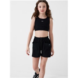 Комплект трикотажный для девочек: топ, шорты