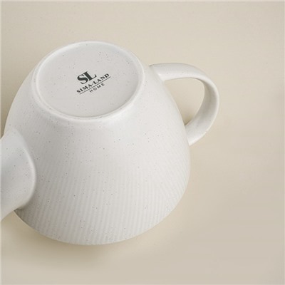 Заварочный чайник SL Home «Волна в камне», 1 л, 22×13×15.5 см, фарфор, белый