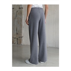 Прямые трикотажные брюки на резинке из футера двухнитки эластичные VILATTE, 1228114