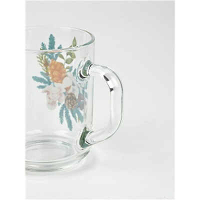Кружка новогодняя стеклянная «Новогодний букет», 200 мл