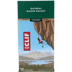 Clif Bar, Энергетический батончик с овсянкой, изюмом и грецким орехом, 12 батончиков, 2,40 унции (68 г) каждый