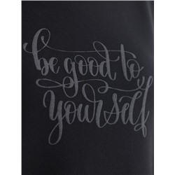 Свободный свитшот с принтом и разрезами из эластичного футера двухнитки без начеса