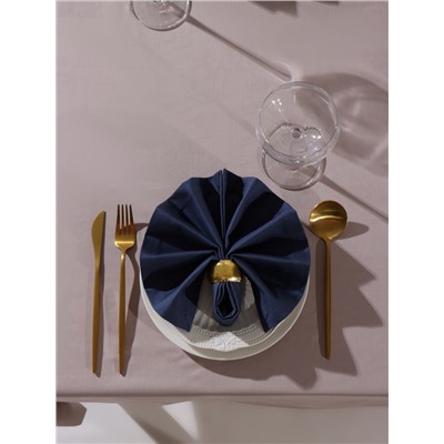 Набор салфеток с декоративными кольцами Grey pleasure, 40×40 см - 4 шт., 100% хлопок, саржа 190 г/м²