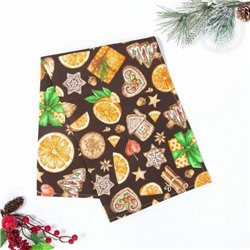 Полотенце 45*75 см. "Цитрус"-шоколад рогожка хлопок 100%