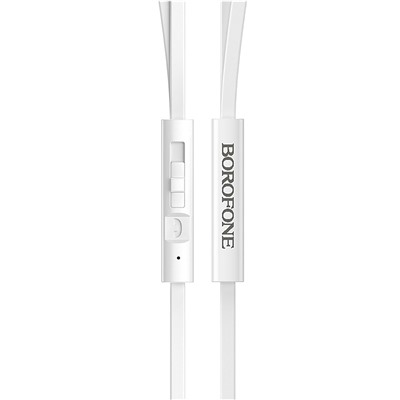 Проводные наушники с микрофоном вкладыши Borofone BM23 Bright sound Jack 3,5  (white)