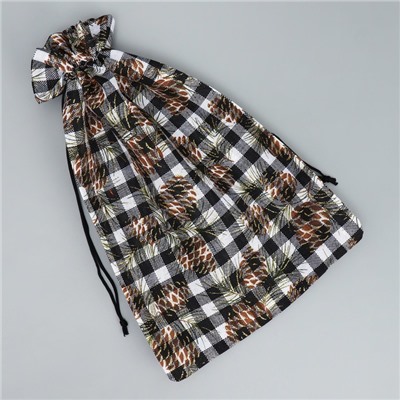 Мешочек подарочный новогодний холща «Клетка», 20×30 см ± 1.5 см