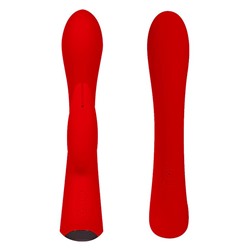 Красный вибромассажер-кролик 5  Silicone Bunny Love - 19,1 см.