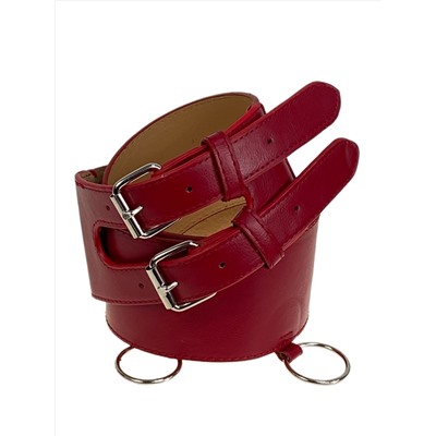 Ремень женский широкий из искусственной кожи, цвет красный