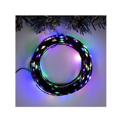Гирлянда «Нить» 20 м роса, IP20, чёрная нить, 200 LED, свечение мульти, 12 В