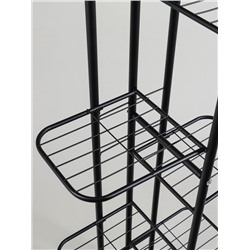 Подставка для цветов Greengo, 8 полок, 43×22×141 см, напольная, металл, чёрная
