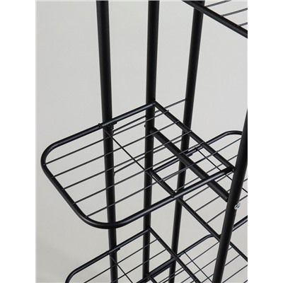 Подставка для цветов Greengo, 8 полок, 43×22×141 см, напольная, металл, чёрная
