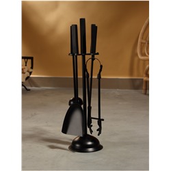 Каминный набор «Пламя», 4 предмета, 13×13×48 см, сталь