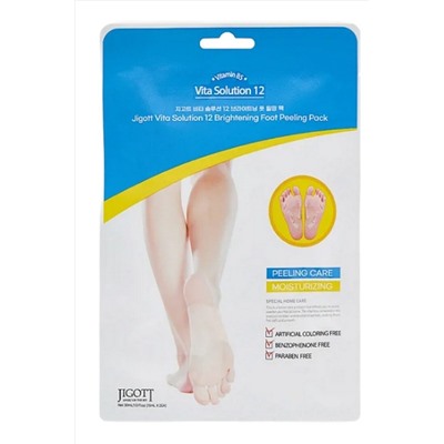 Jigott Отшелушивающие пилинг-носочки с осветляющим эффектом / Vita Solution 12 Brightening Foot Peeling Pack, 30 мл KRISTALLER, 1110257