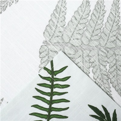 Шторы для кухни с подхватами «Этель. Папоротник», 150×180 см - 2 шт., репс 220 г/м², 100% хлопок