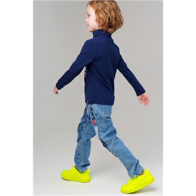 Брюки текстильные джинсовые утепленные флисом для мальчиков PLAYTODAY, 1226897