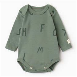Боди с длинным рукавом «Крошка Я» NY, рост 86-92 см, хаки