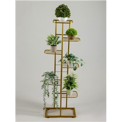Подставка для цветов Greengo, 7 полок, 43×22×126 см, напольная, металл, цвет золотой