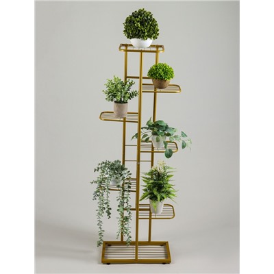 Подставка для цветов Greengo, 7 полок, 43×22×126 см, напольная, металл, цвет золотой