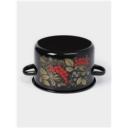 Кастрюля эмалированная «Рябина», 2.9 л, d=20 см, цилиндрическая, и, рисунок, МИКС