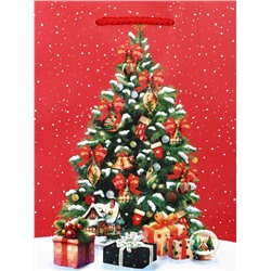 Пакет подарочный новогодний ламинированный, «Новогодняя ёлка», 18×10×22.3 см