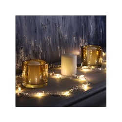 Гирлянда «Нить» 2 м роса с насадками «Кристалл», IP20, нить серебристая, 20 LED, батарейки AAx2 (не в комплекте), 2 режима, свечение тёплое белое