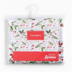 Скатерть Доляна «Хвойный узор» 145×260 см, 100% п/э