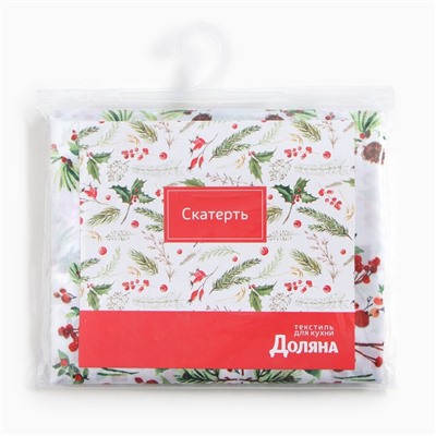 Скатерть Доляна «Хвойный узор» 145×260 см, 100% п/э