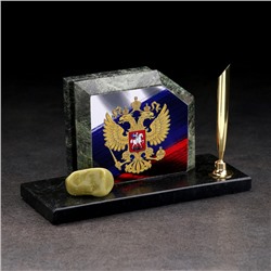 Органайзер-подставка настольный «Флаг с гербом», скос, змеевик