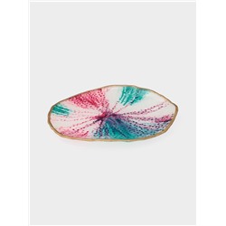 Тарелка Доляна Magro, d=24 см, стекло, бирюзово-розовая