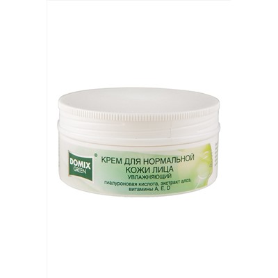 Domix Green Крем для нормальной кожи лица увлажняющий с гиалуроновой кислотой, экстрактом алоэ, витаминами A, E, D, 75 мл KRISTALLER, 1107005