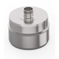 Заглушка внутренняя с конденсатоотводом, d=120 мм, нержавеющая сталь 0.5 мм, штуцер 3/4