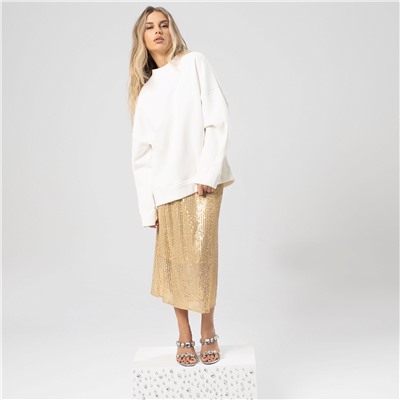 Юбка с пайетками на подкладе, Сияние гламура (hot bronze)