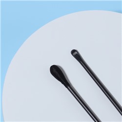 Ватные палочки, двусторонние, с ухочисткой, 100 шт., в пластиковом органайзере, чёрные