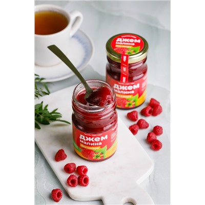 Джем без сахара "Малина" / стекло / 210 гр / фитнес / 40 ккал / Солнечная Сибирь