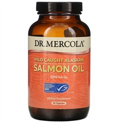 Dr. Mercola, Жир дикого аляскинского лосося, 90 капсул