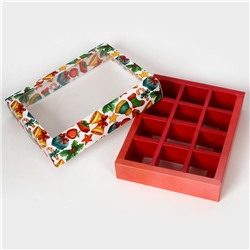 Коробка под 12 конфет «Счастливого Нового года», 19×15×3.5 см