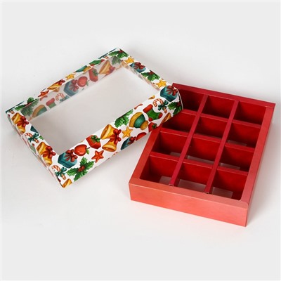 Коробка под 12 конфет «Счастливого Нового года», 19×15×3.5 см