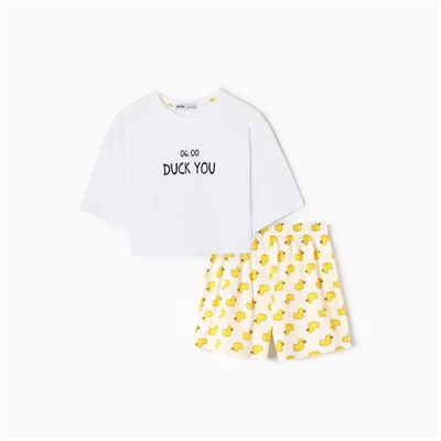 Пижама женская (футболка, шорты) KAFTAN Duck, размер 48-50