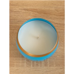 Свеча в чаше Yoga heal the soul, 200 г, 8.5×7 см, соевый воск, голубая