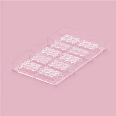 Форма для конфет и шоколада «Таволетта», 20×12×2.5 см, 10 ячеек 4.2×2.8×0.8 см, прозрачная