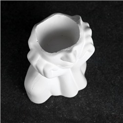 Фигурное кашпо для цветов «Майя», 90 мл, 13.5×9 см, гипс, белое