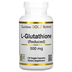 California Gold Nutrition, L-глутатион (восстановленный), 500 мг, 120 растительных капсул