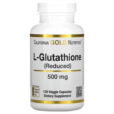 California Gold Nutrition, L-глутатион (восстановленный), 500 мг, 120 растительных капсул