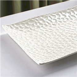 Блюдо керамическое сервировочное «Воздушность», 35×19.5 см, белое