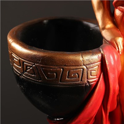 Фигура с кашпо «Девушка Дана», 23×31×81 см, гипс, цвет бронзовый, красный