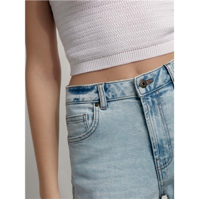 Mom Fit CONTE CON-583 Джинсы mom оксидной варки с необработанным краем