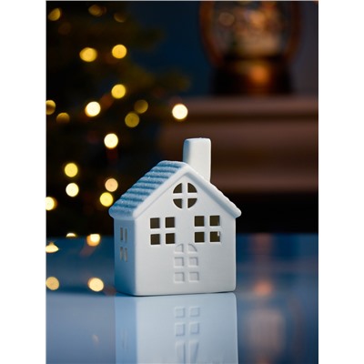 Светодиодная фигура «Домик с круглым окном» 7.7×5.7×10.2 см, 1 LED, керамика, от батареек LR44×2, свечение тёплое белое
