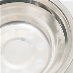 Подставка с мисками, 2×500 мл, высота 30 см, разборная с верхним фиксатором, хром