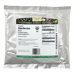 Frontier Natural Products, Organic Whole European Elderberries, 16 oz (453 g)