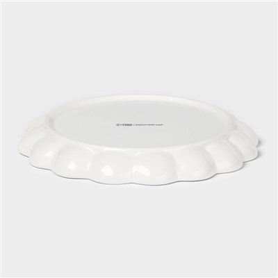 Тарелка новогодняя Доляна «Волшебная сказка», d=20.5 см, керамика, цвет белый